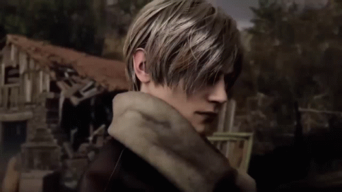 Leon Kennedy Wearing Winter Jacket GIF