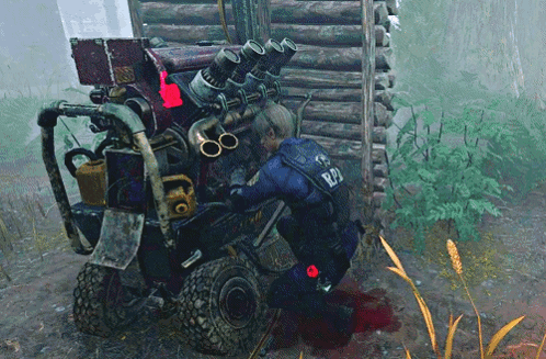 Leon Scott Kennedy Fixing A Generator GIF