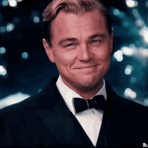 Leonardo Dicaprio Cheers Gatsby GIF