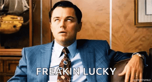 Leonardo Dicaprio Freakin Lucky GIF
