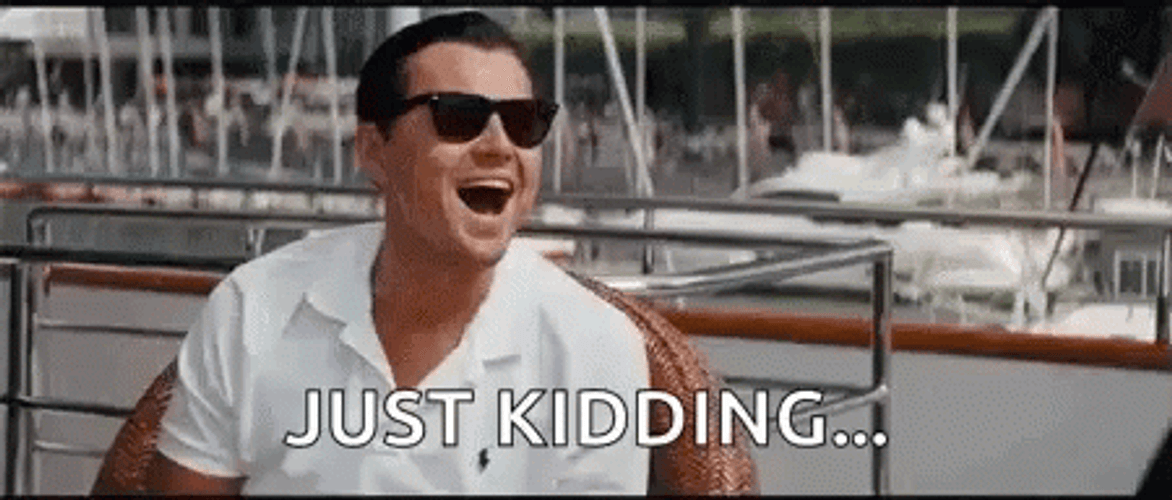 Leonardo DiCaprio Laugh And Said Just Kidding GIF