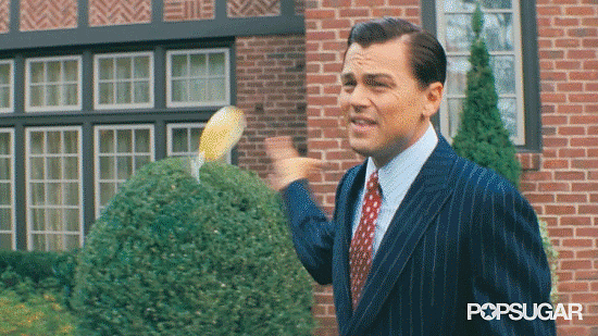 Leonardo Dicaprio Tossing Drink GIF