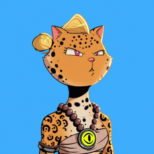 Leopard Cartoon with Bun Necklace and Question Mark