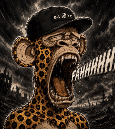 Leopard in BA YC Hat With Mouth Open