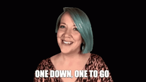 Leopard Print Woman Says One Down One To Go GIF