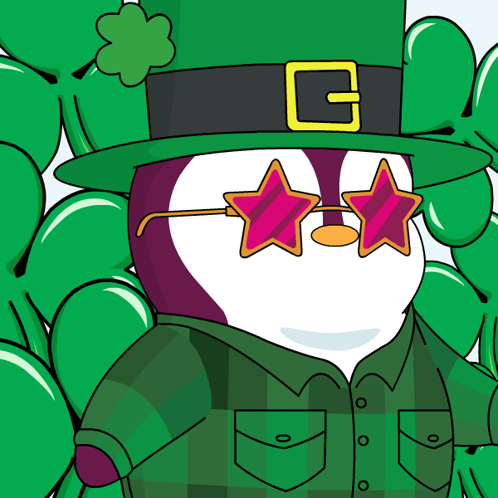 Leprechaun Penguin Leaf GIF