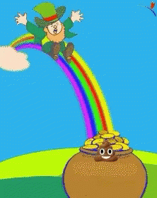 Leprechaun Rainbow Slide GIF