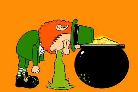 Leprechaun Throwing Up St Patricks Day Birthday GIF