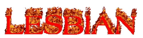 Lesbian Word in Red Flames