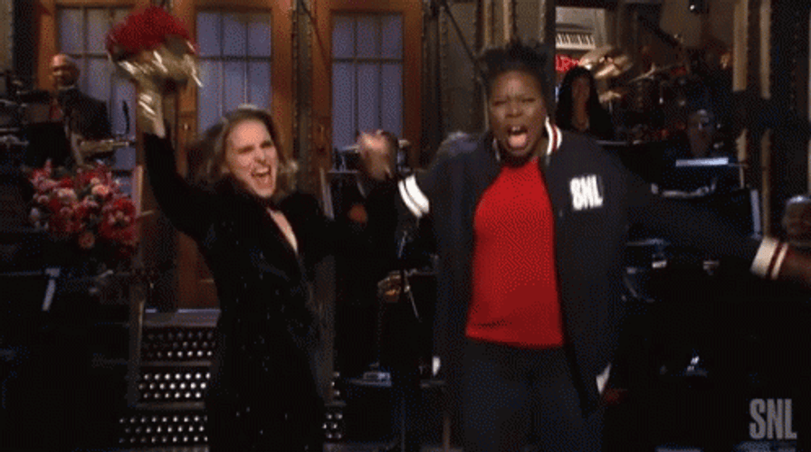 Leslie Jones Natalie Portman SNL GIF