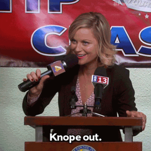 Leslie Knope Peace Mic Drop GIF
