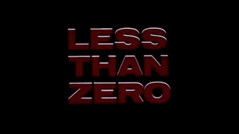 Less Than Zero in Red Letters