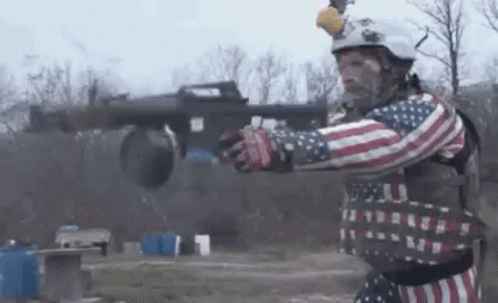 Let Freedom Ring Firing Gun Patriotic Suit GIF