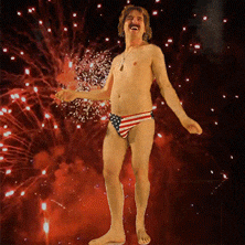 Let Freedom Ring Happy Dance In Bikini GIF