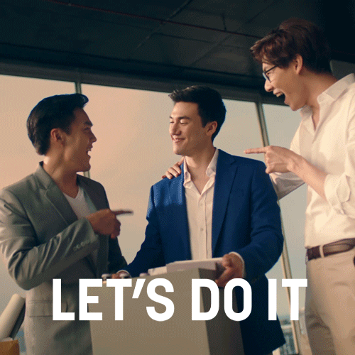 Let's Do It Shoulder Bump Colleague GIF