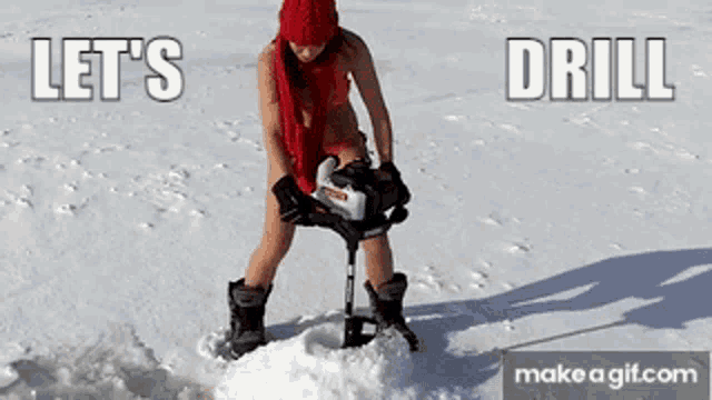 Let's Drill On Ice GIF