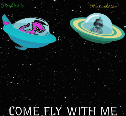 Let's Fly Away Cartoon Characters GIF