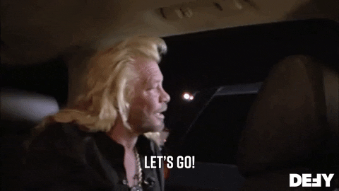 Let's Go Bounty Hunter Car Shouting GIF