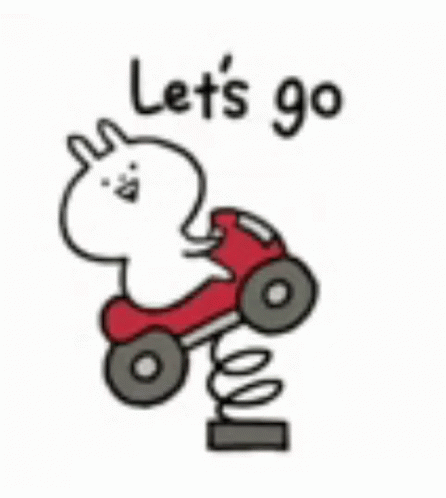 Let's Go Bunny Car GIF