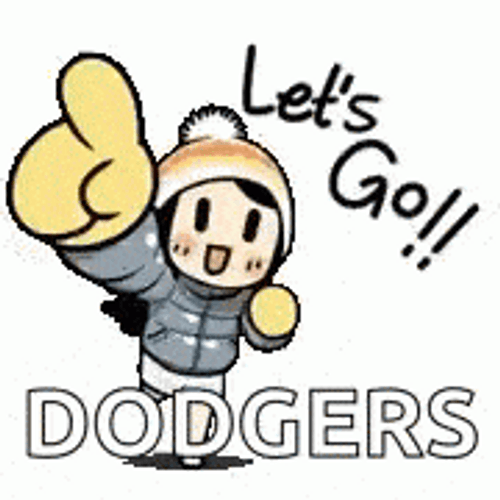 Let's Go Dodgers Cartoon Kawaii GIF