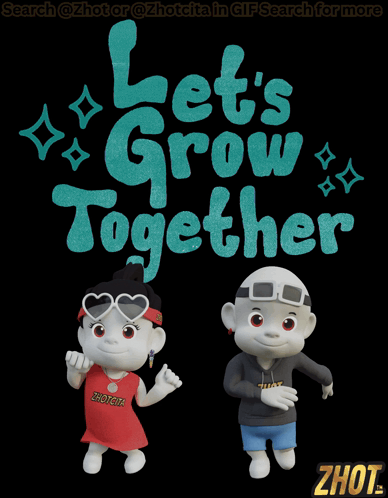 Let's Grow Together Boy and Girl Poster