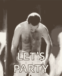 Let's Party Dancing Guy Black And White GIF