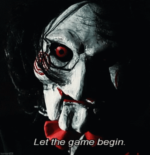 Let The Games Begin Horror Saw Clown GIF