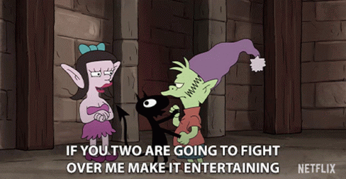 Let Them Fight Elfo And Kissy GIF