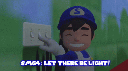 Let There Be Light Smg4 Giggly Character GIF