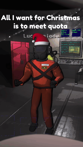 Lethal Company Dance Santa Hat GIF
