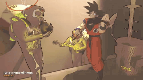 Lethal Company With Goku Playing Violin GIF