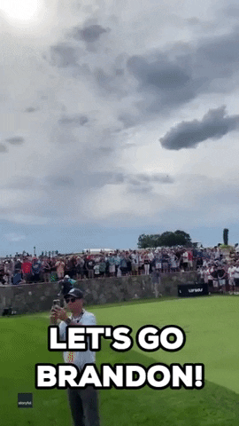 Let’s Go Brandon Golf Audience Chant GIF