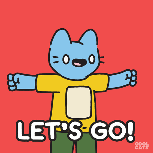 Lets Goooo Buff Blue Cat GIF