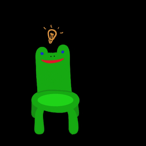 Lets Jump Cute Frog Chair GIF