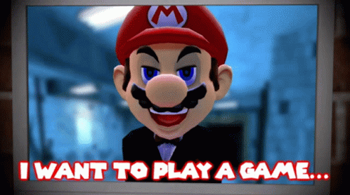 Lets Play A Game Laughing Mario GIF