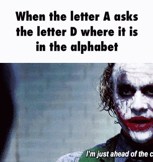 Letter A Asks Letter D GIF
