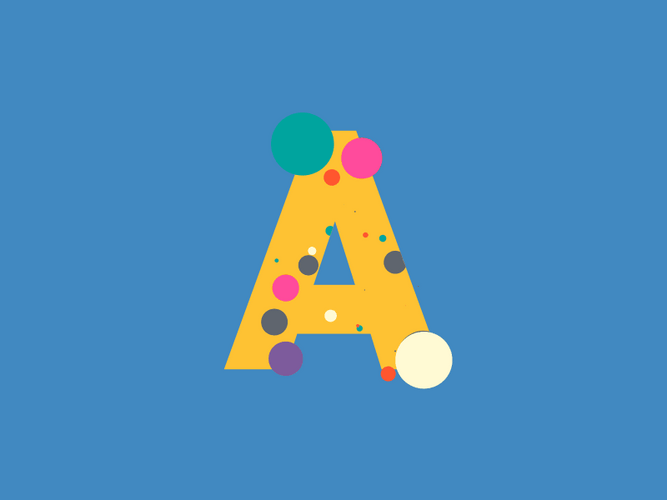 Letter A Bubbles Typography GIF
