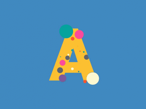 Letter A Chain Reaction Animation GIF