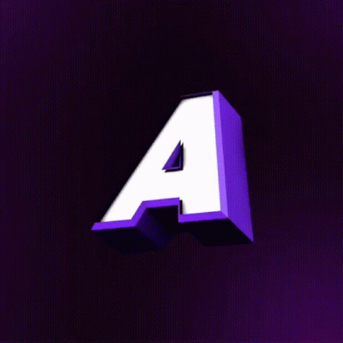 Letter A In Purple Spiked Circle GIF