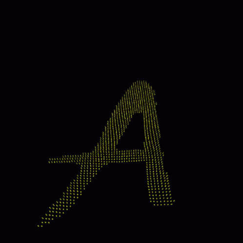 Letter A Made of Flowers and Hearts