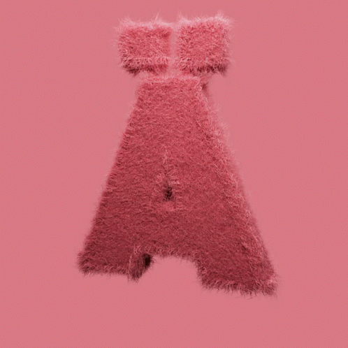 Letter A Made of Pink Furry Material