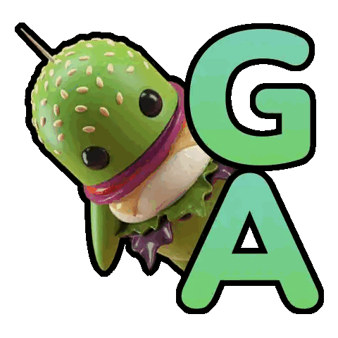 Letter A Next to Green Hamburger