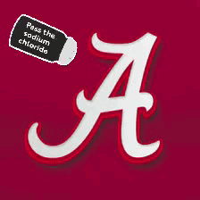 Letter A on Red Background With Salt Shaker Saying Pass the Sodium Chloride