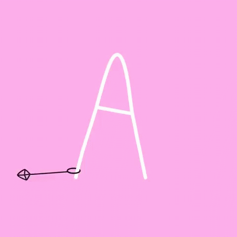Letter A Skipping Animation GIF