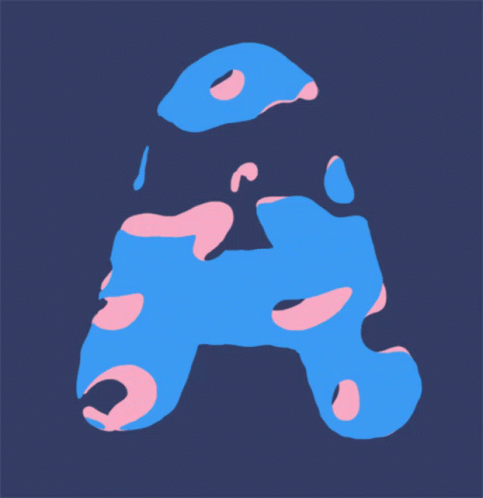 Letter A Water Animation GIF