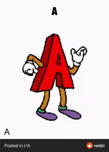 Letter A With Hands And Feet Animation GIF