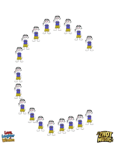 Letter C Made of Cartoon Characters Love Laughter Wisdom