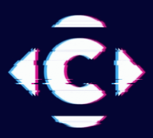 Letter C Pink Green Arrows Dark Background