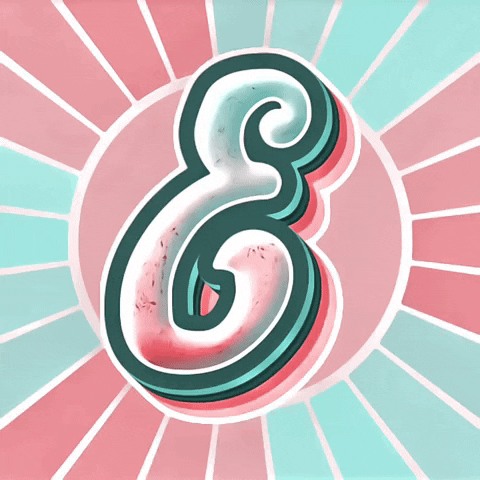 Letter E Calligraphy Font GIF