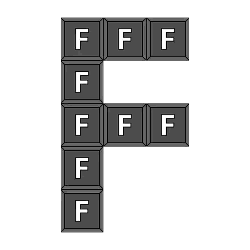 Letter F Made of Squares
